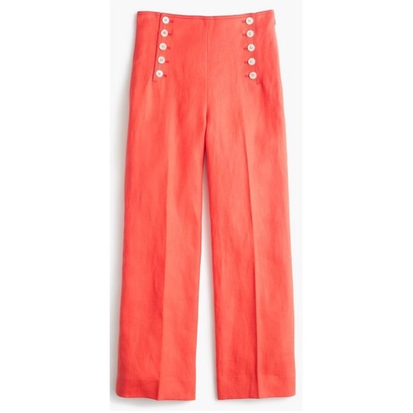 J. Crew Pants & Jumpsuits J Crew 0 Linen Wide Leg Cropped Nautical Style Sailor Pants Womens